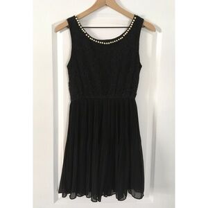 Pearl Collar Little Black Dress
